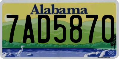 AL license plate 7AD5870
