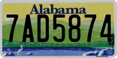 AL license plate 7AD5874