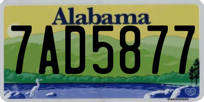 AL license plate 7AD5877