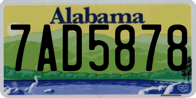 AL license plate 7AD5878