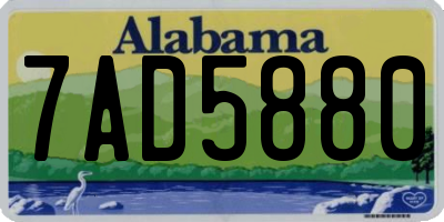 AL license plate 7AD5880
