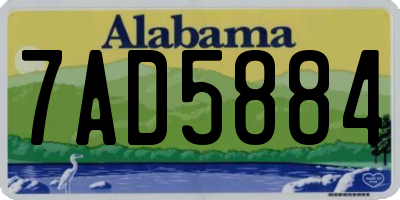 AL license plate 7AD5884