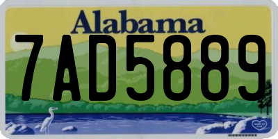 AL license plate 7AD5889