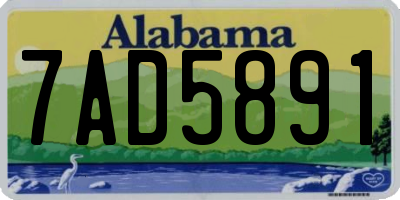 AL license plate 7AD5891