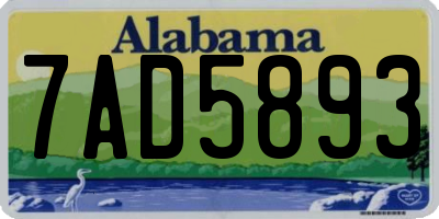 AL license plate 7AD5893