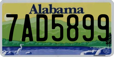 AL license plate 7AD5899