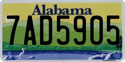 AL license plate 7AD5905