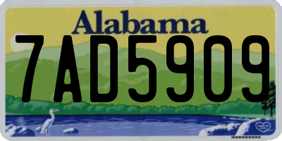 AL license plate 7AD5909