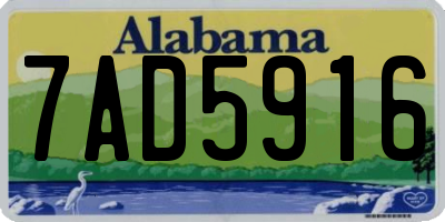 AL license plate 7AD5916