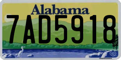 AL license plate 7AD5918