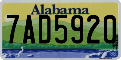 AL license plate 7AD5920