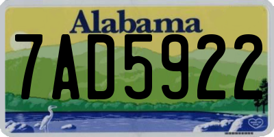 AL license plate 7AD5922