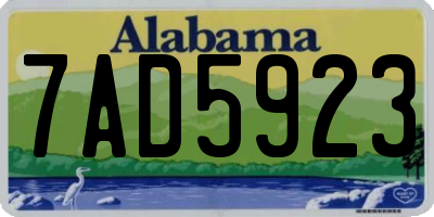 AL license plate 7AD5923