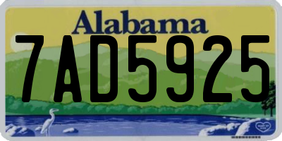 AL license plate 7AD5925