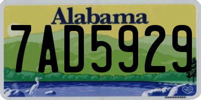 AL license plate 7AD5929