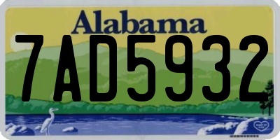 AL license plate 7AD5932