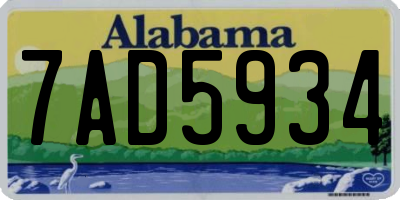 AL license plate 7AD5934