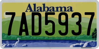 AL license plate 7AD5937