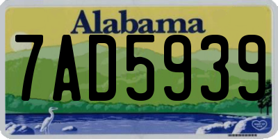 AL license plate 7AD5939