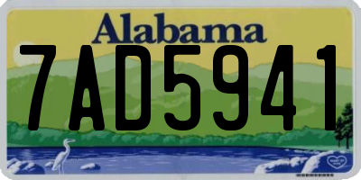 AL license plate 7AD5941