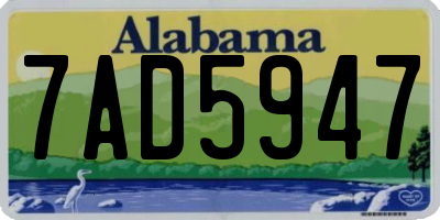 AL license plate 7AD5947