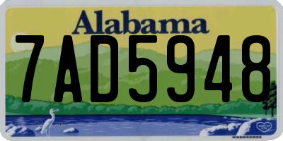 AL license plate 7AD5948