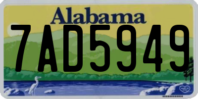 AL license plate 7AD5949