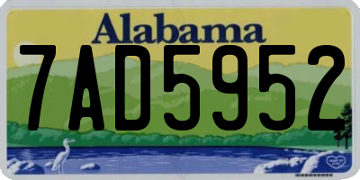 AL license plate 7AD5952