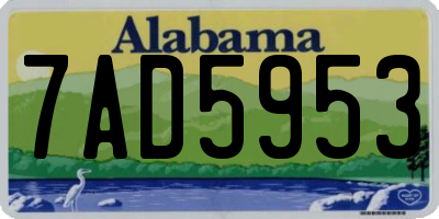 AL license plate 7AD5953