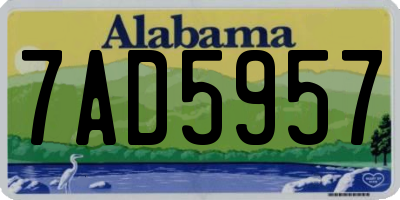 AL license plate 7AD5957