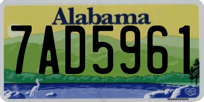 AL license plate 7AD5961