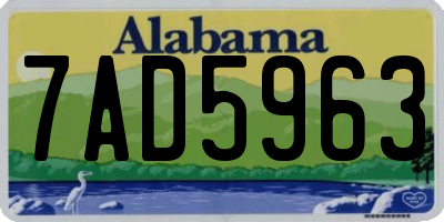 AL license plate 7AD5963