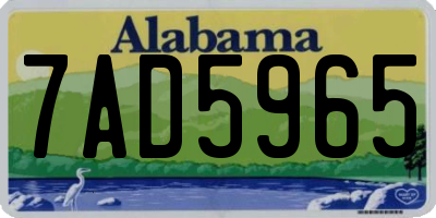 AL license plate 7AD5965