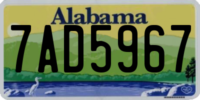 AL license plate 7AD5967