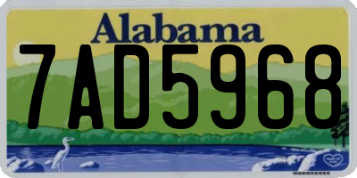 AL license plate 7AD5968
