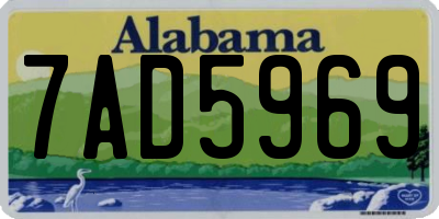 AL license plate 7AD5969