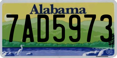 AL license plate 7AD5973
