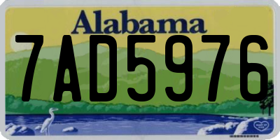 AL license plate 7AD5976