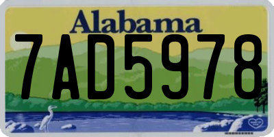 AL license plate 7AD5978
