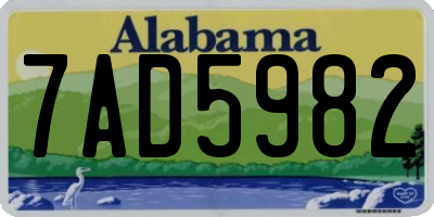 AL license plate 7AD5982