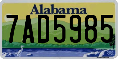 AL license plate 7AD5985
