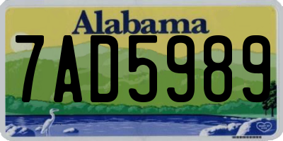 AL license plate 7AD5989