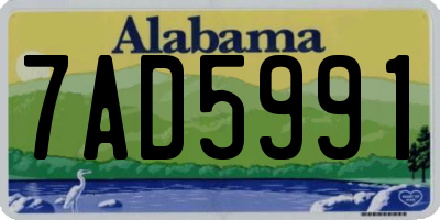 AL license plate 7AD5991