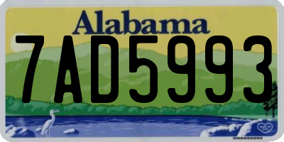AL license plate 7AD5993