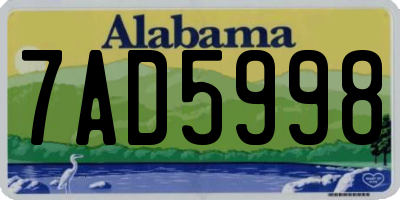 AL license plate 7AD5998