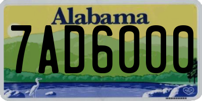 AL license plate 7AD6000
