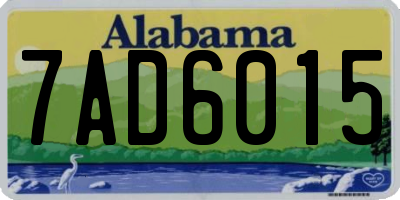 AL license plate 7AD6015