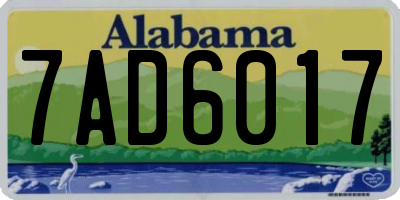 AL license plate 7AD6017