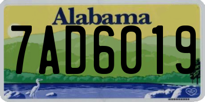 AL license plate 7AD6019