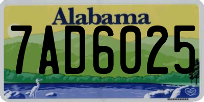 AL license plate 7AD6025